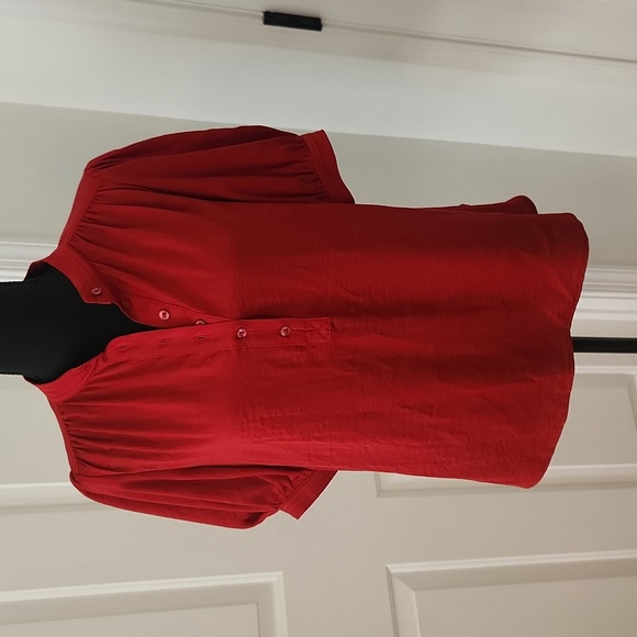 Banana Republic Factory Tops - Banana Republic Red Silk Blouse Size S